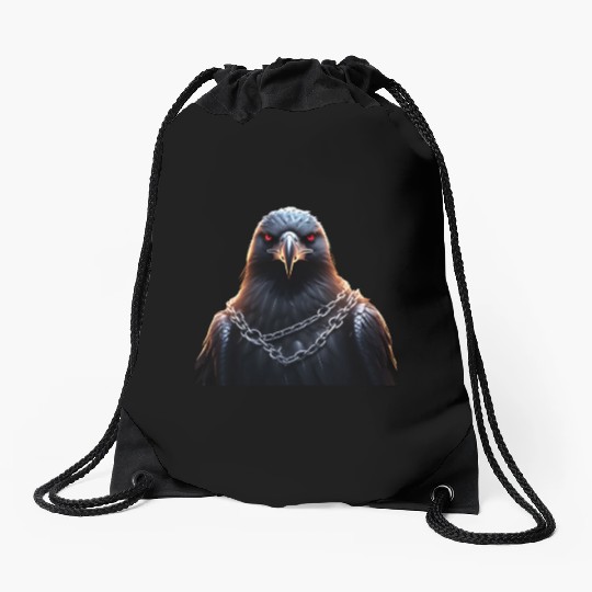 Eagle Caged Thunder: A Heavy Metal Eddie Drawstring Bags