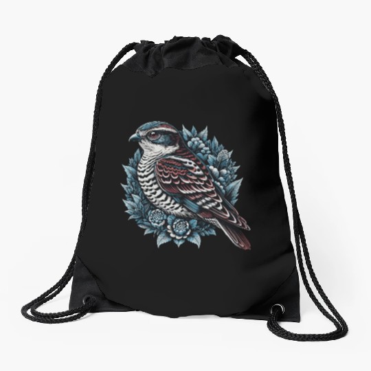 Sparrow Hawk Bird of Prey Drawstring Bags for Avid Bird Lovers