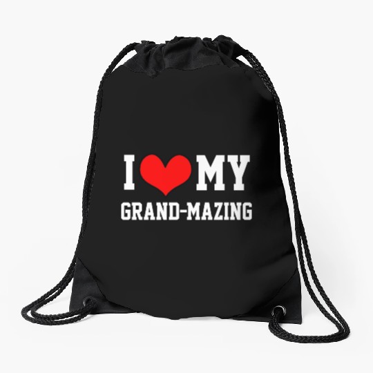 I Love My Grandma Amazing Puns Fun Mothers Day Kid Drawstring Bags