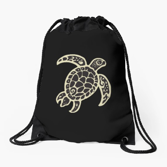 Sea Turtle Design 2 Color Vector Drawstring Bags