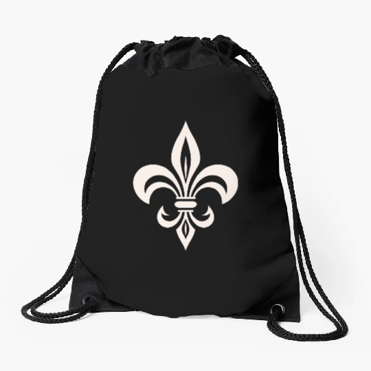 Simple French lily Logo Drawstring Bags