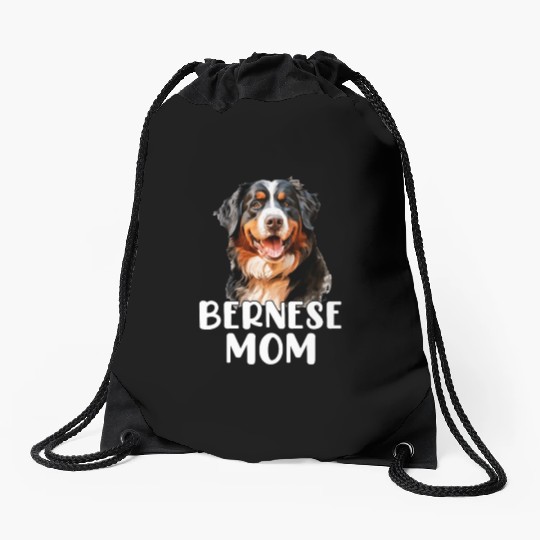 bernese mountain dog Drawstring Bags