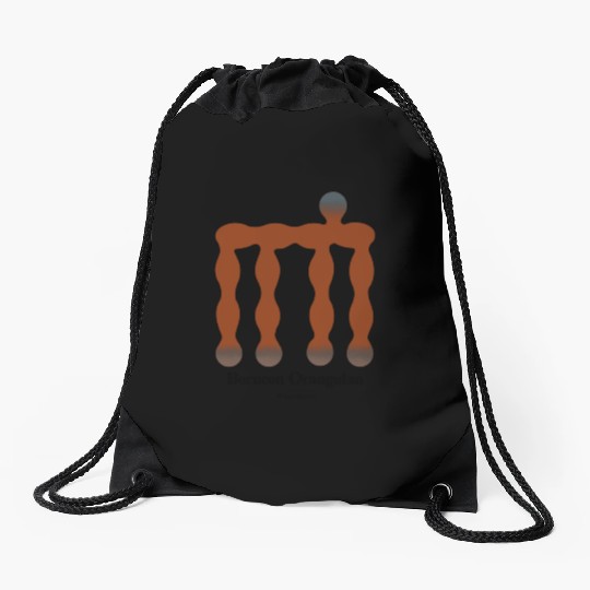 Bold monkey print "Borneo Orangutan" Drawstring Bags