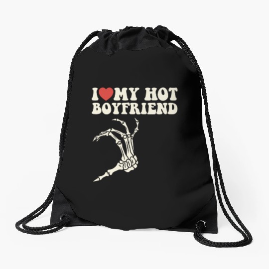 I Love My Girlfriend Boyfriend For Him Love Drawstring Bags