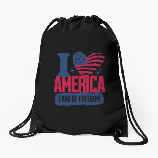 Clothing Apparel Drawstring Bags i love america