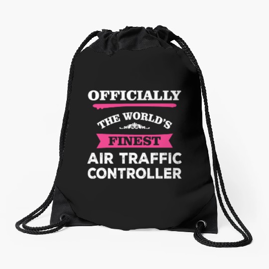 The World's Finest Air Traffic Controller Drawstring Bags