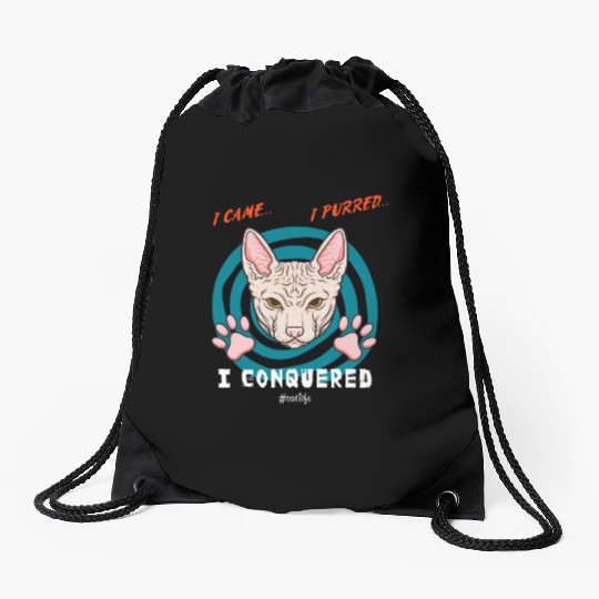 Cute kawaii cat Drawstring Bags