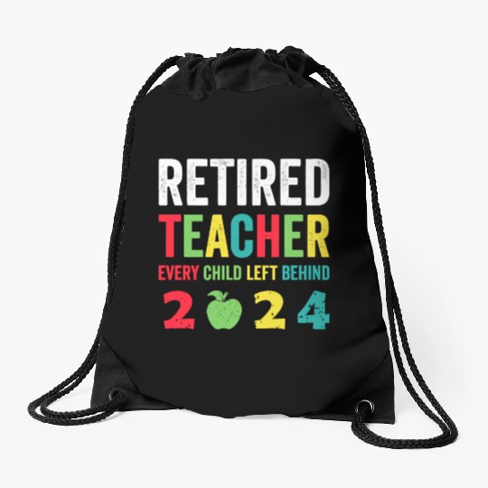 Retired Teacher EST 2024 Drawstring Bags