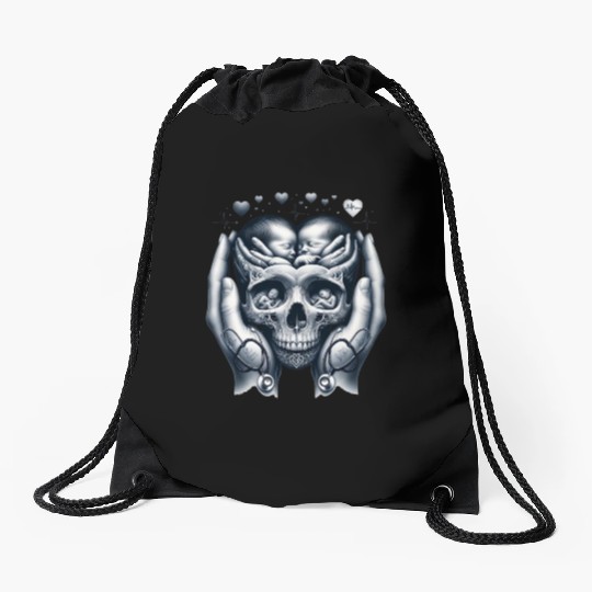 Embrace of Life Skull Drawstring Bags NICU Mom Strength and
