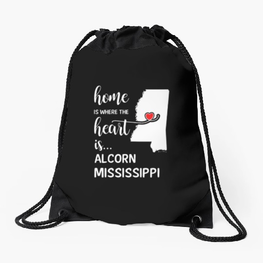 Alcorn County Mississipi Is Where My Heart Is Gift Drawstring Bags