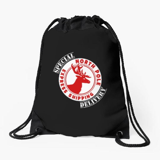 NORTH POLE SPECIAL DELIVERY Drawstring Bags
