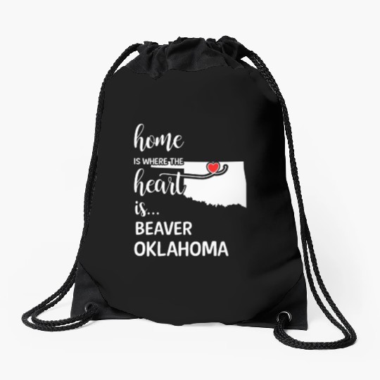 Beaver County Oklahoma Is Where My Heart Is Gift Drawstring Bags