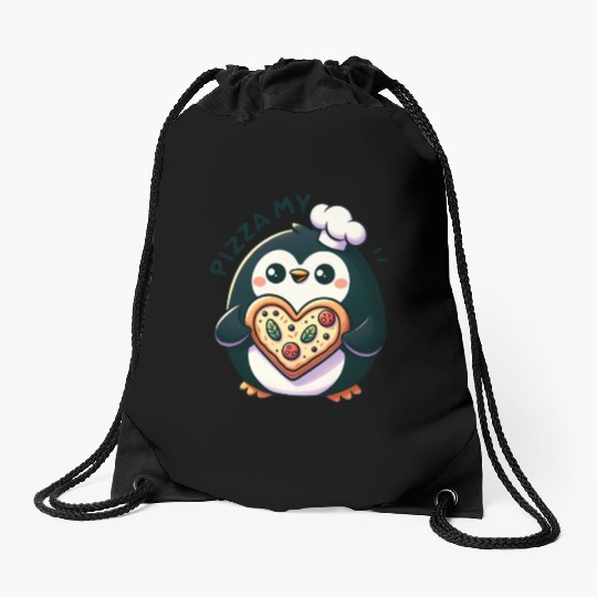 Pizza My Heart - Cheesy Love Drawstring Bags