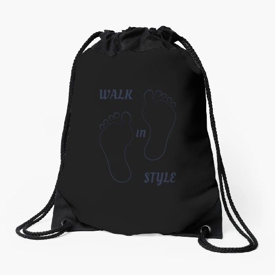 Walk in style - Navy Blue Drawstring Bags