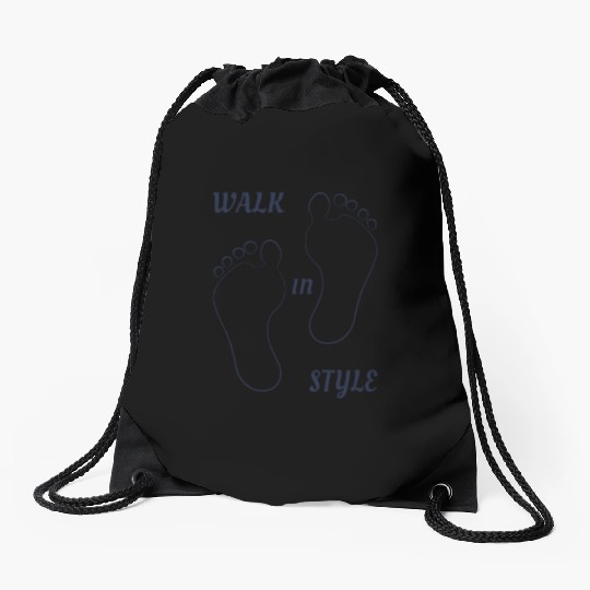 Walk in style - Navy Blue Drawstring Bags