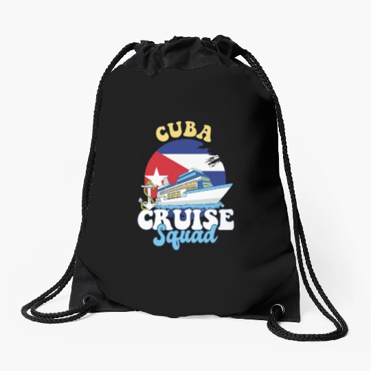 Cuba Cruise Squad Family Vacation Trip Drawstring Bags