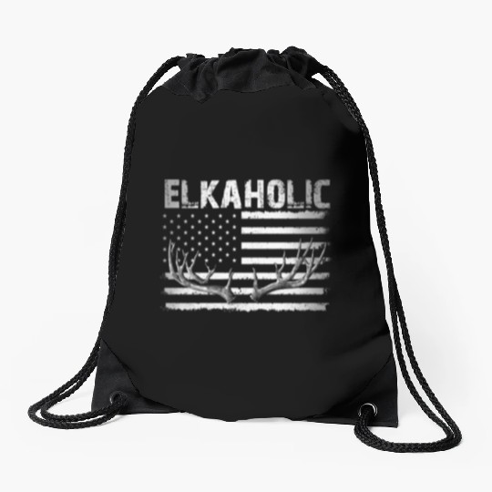 Elk Hunting Elkaholic Hunters Drawstring Bags
