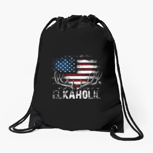 Elk Hunting Elkaholic Hunters Drawstring Bags