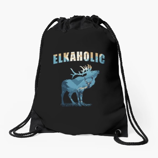 Elk Hunting Elkaholic Hunters Drawstring Bags