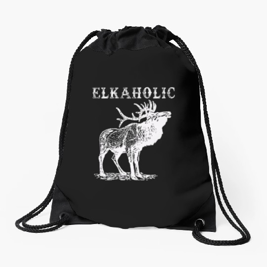 Elk Hunting Elkaholic Hunters Drawstring Bags