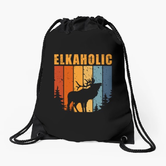 Elk Hunting Elkaholic Hunters Drawstring Bags