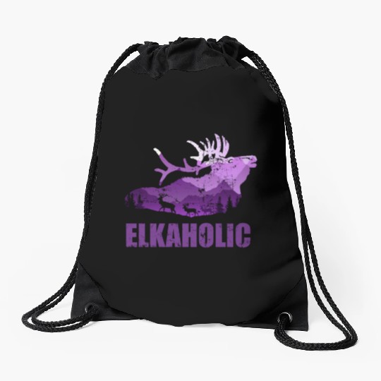 Elk Hunting Elkaholic Hunters Drawstring Bags
