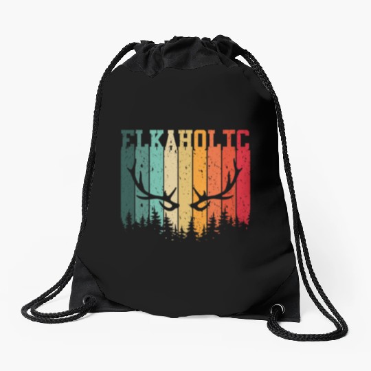 Elk Hunting Elkaholic Hunters Drawstring Bags