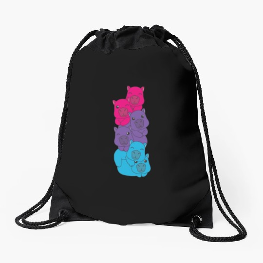 Androgynous Flag Pride Lgbtq Cute Capybara Drawstring Bags