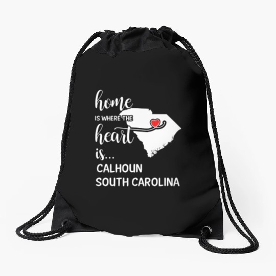 Calhoun County South Carolina Is Where My Heart Is Drawstring Bags