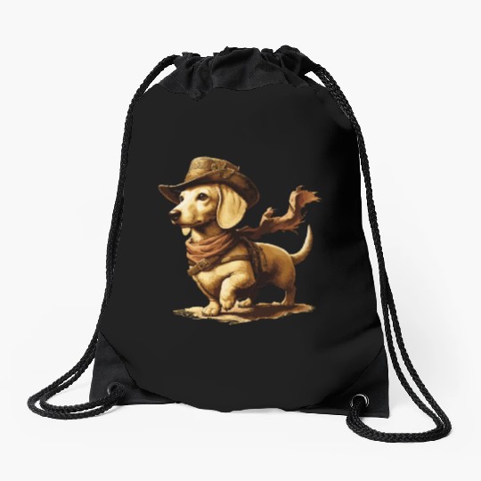 English Cream Dachshund Adventurer Drawstring Bags
