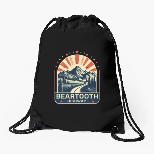 Beartooth Highway US 212 Drawstring Bags