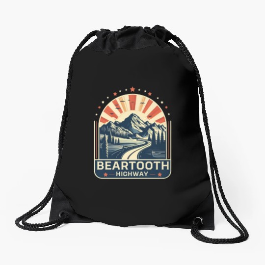 Beartooth Highway US 212 Drawstring Bags