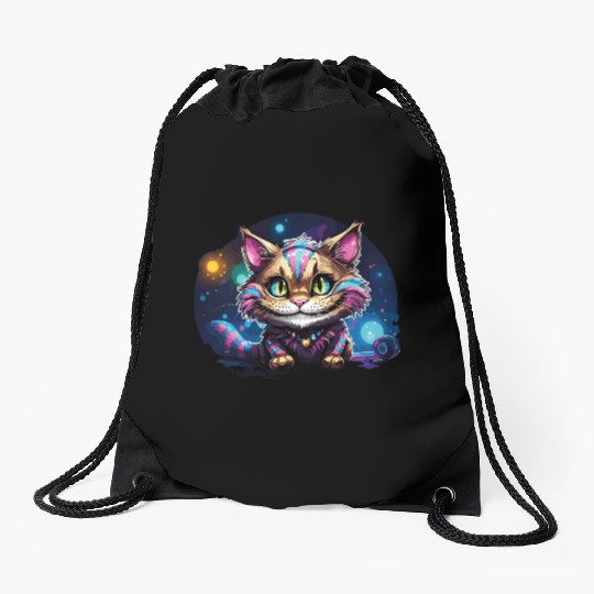 Fantasy Cheshire Cat Smile, Alice in Wonderland Drawstring Bags