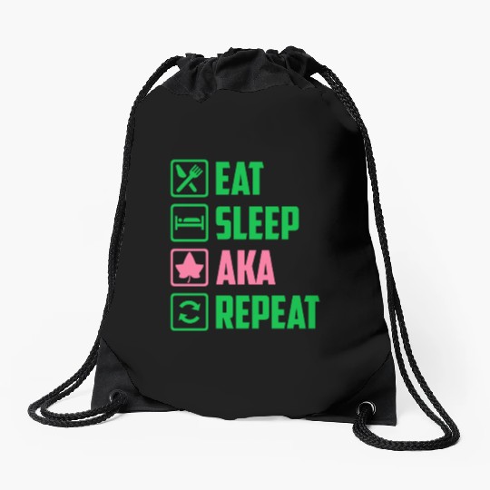 Eat Sleep AKA Repeat Alpha Kappa Alpha Womens Gift Drawstring Bags