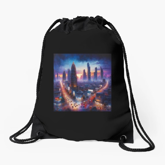 Urban Twilight Drawstring Bags