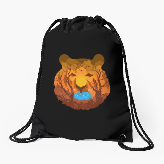 Tiger Nature Drawstring Bags