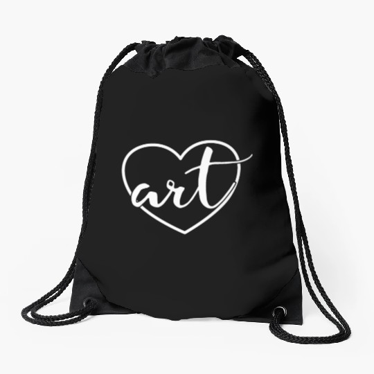 Art Heart Back To School Painting Art Teacher Drawstring Bags
