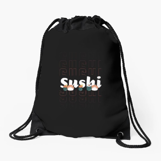 Japanese Fish Maki Cuisine Drawstring Bags