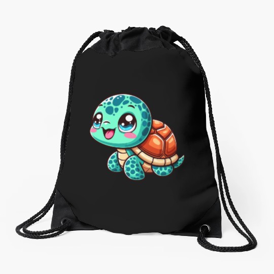 Graceful Sea Turtle Serenity Drawstring Bags