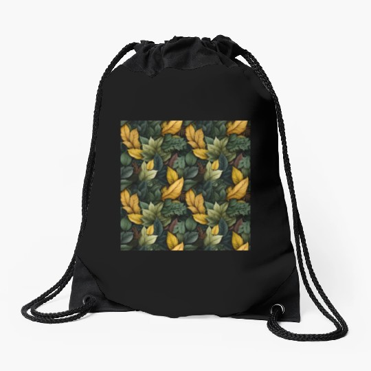 Fall Leaves Pattern Drawstring Bags