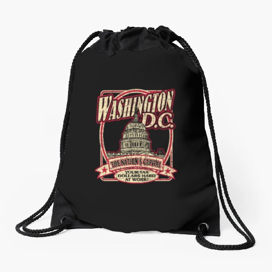 Washington D.C. Souvenir Satire Drawstring Bags
