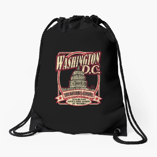 Washington D.C. Souvenir Satire Drawstring Bags