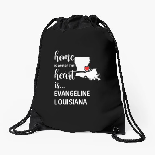 Evangeline County Louisiana Is Where My Heart Is Drawstring Bags