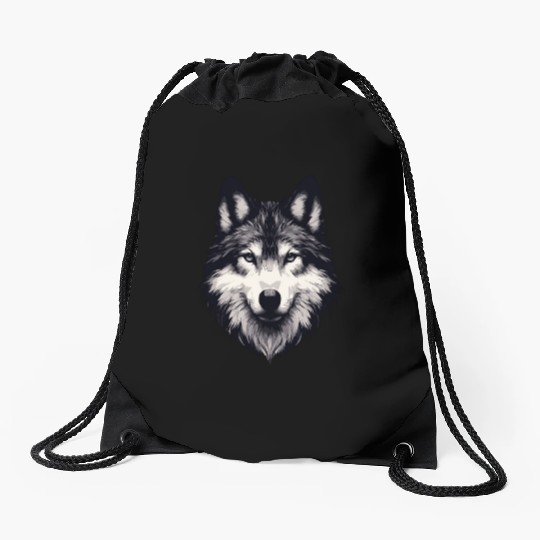 Mystic Alpha Wolf Drawstring Bags