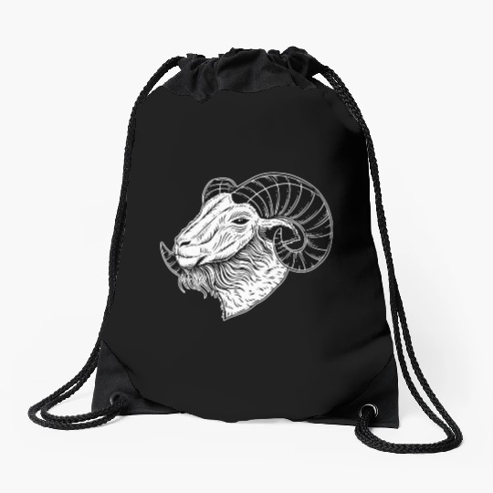 Baphomet Goat Devil Horn Head Drawstring Bags