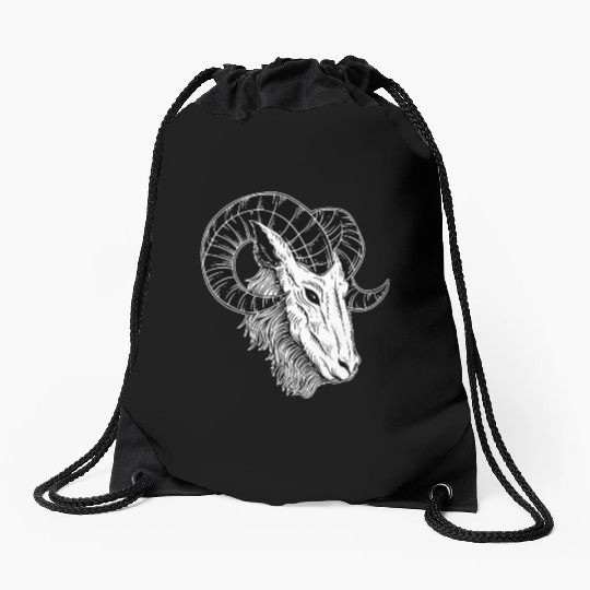 Dark Devil Baphomet Goat Head Drawstring Bags