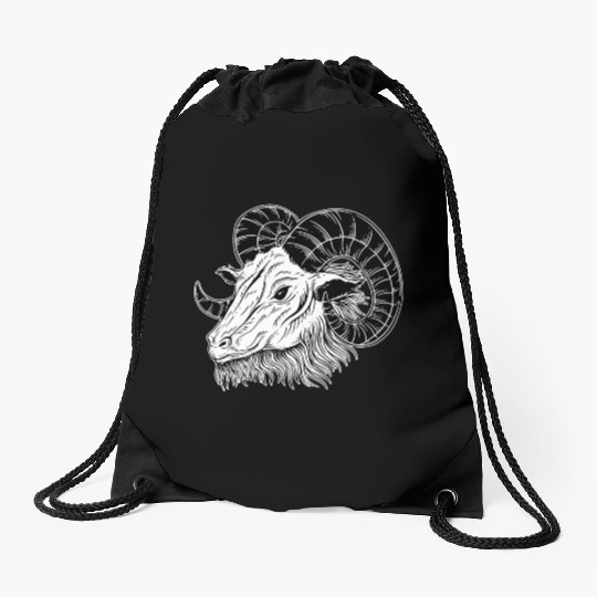 Baphomet Goat Horn Art Drawstring Bags