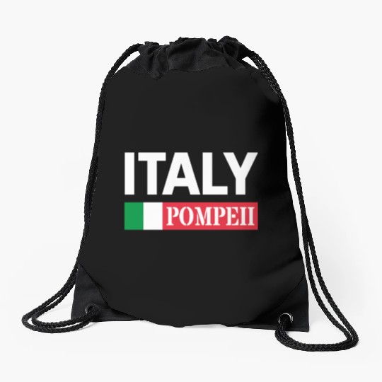 Italy Flag Pompeii Conservation Volcanic Eruption Drawstring Bags
