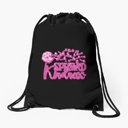 spread kindness like snowflakes Drawstring Bags