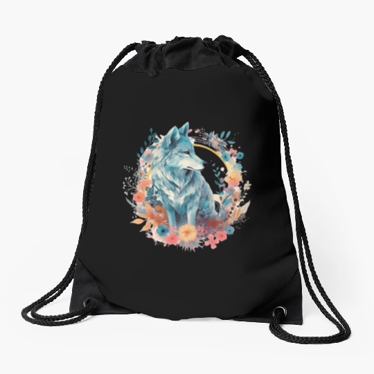 Wolf Spirit Drawstring Bags